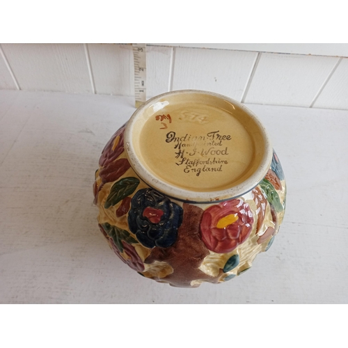 37 - Woods Indian Hand Painted Vase