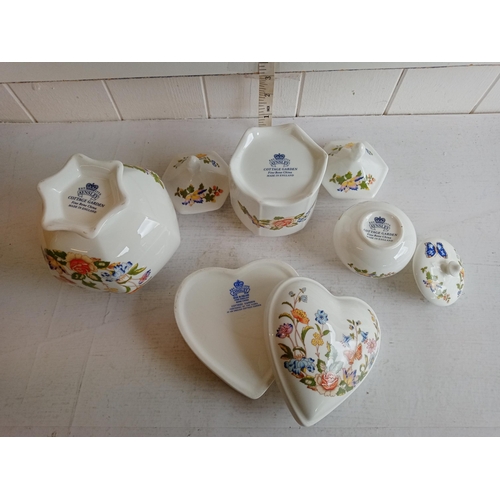 53 - 4 Assorted Aynsley Country Garden Lidded Trinkets