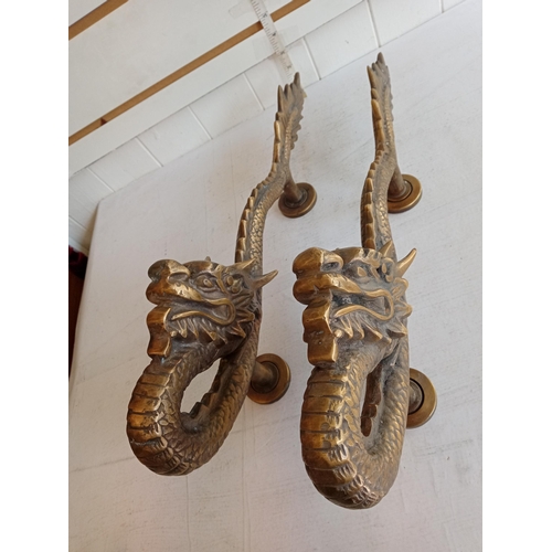 53 - Lovely Pair of Door Handles, Bronze/Brass