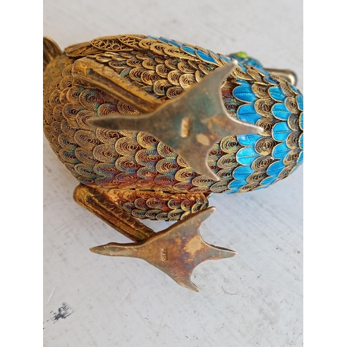 125 - Antique Chinese Silver Guilt & Enamel  Duck, circa 1900