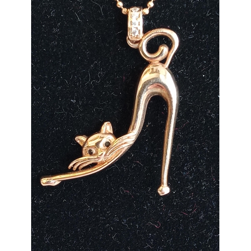 102 - Stiletto Shape Cat Pendant & Necklace