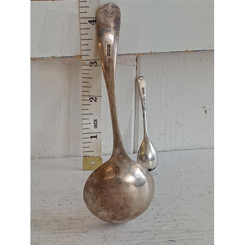 101 - Small Silver Ladle & Silver Mustard Spoon