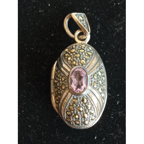 31 - Silver & Amethyst Locket