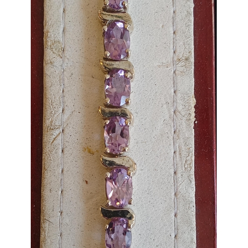 46 - Silver & Amethyst Bracelet