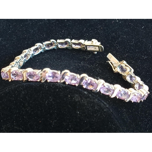 46 - Silver & Amethyst Bracelet