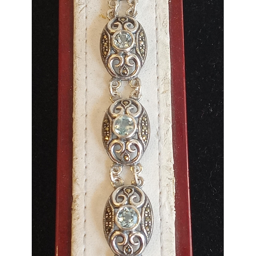 47 - Silver & Topaz Bracelet