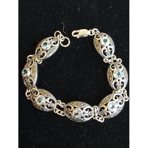 47 - Silver & Topaz Bracelet