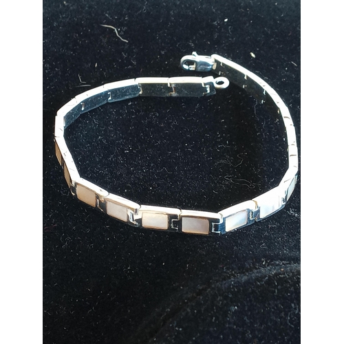 51 - Silver & Mother of Pearl Bracelet