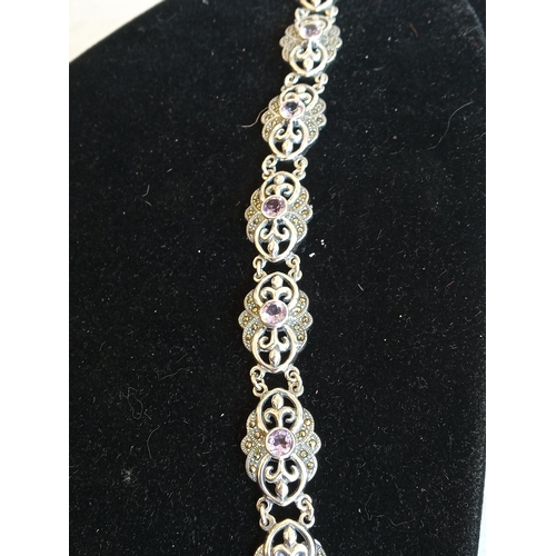 53 - Silver & Amethyst Bracelet