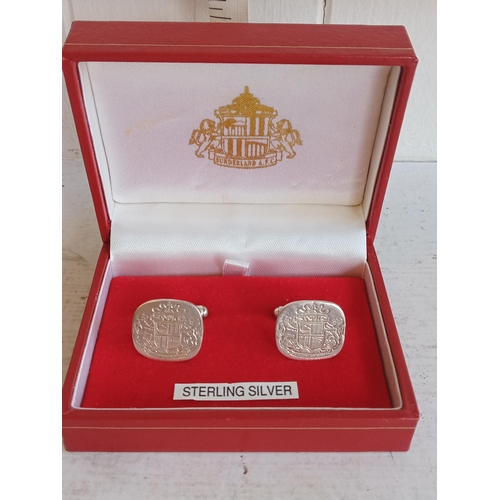 73 - Sunderland RFC Silver Cuff Links in Presentation Case