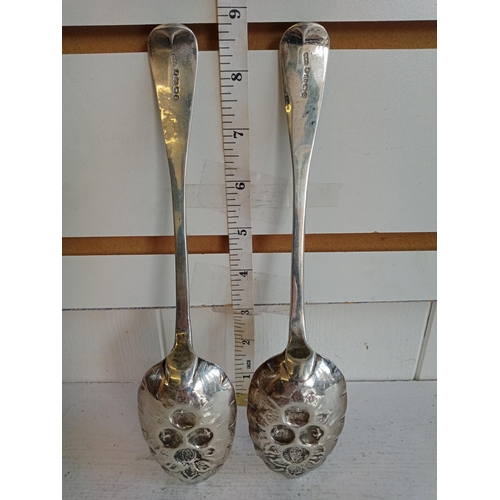 80 - 2 Silver Exeter Victorian Berry Spoons