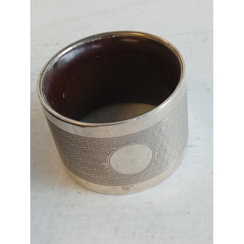 96 - Silver & Bakelite Napkin ring in original case