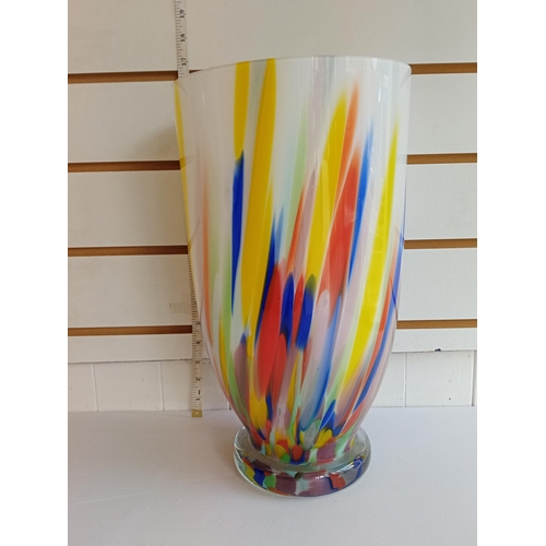 1 - Murano Style Crystal Vase, 39cm Tall