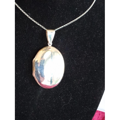 162 - Silver Locket with Chain in Presentation Box