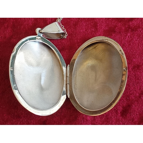 162 - Silver Locket with Chain in Presentation Box