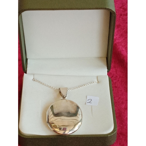 162 - Silver Locket with Chain in Presentation Box