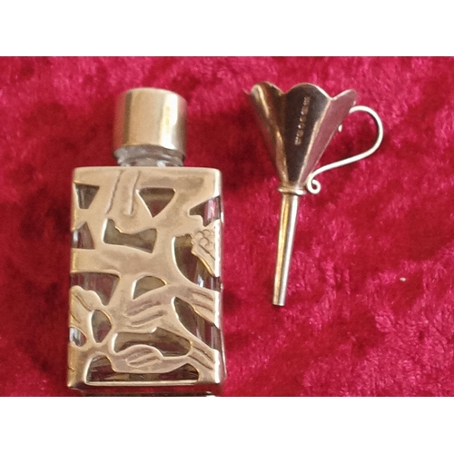 166 - Silver Scent Bottle with Silver Funnel