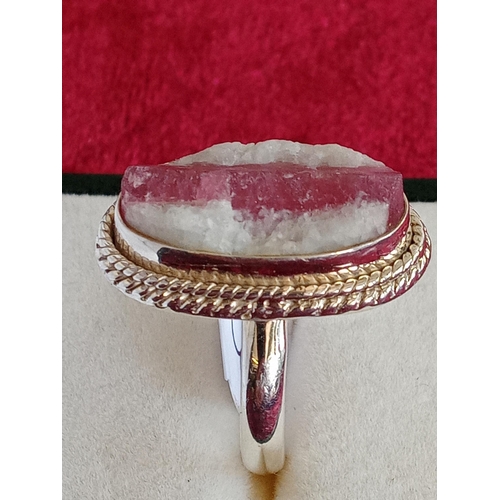 171 - Pink Tourmaline Drusy size 7 Ring