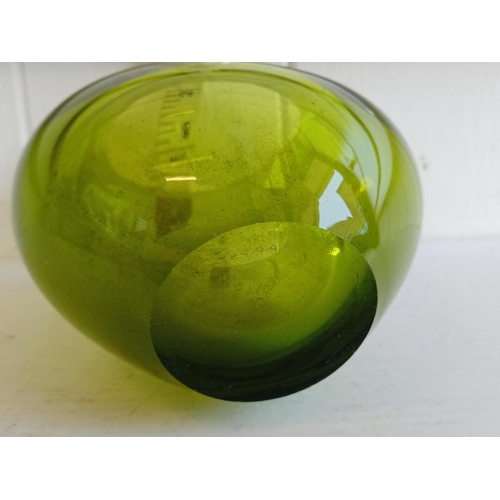 212 - Home Gaard Transparent Green Ovoid Minuet Vase Per Lutken Circa 1956. Signed