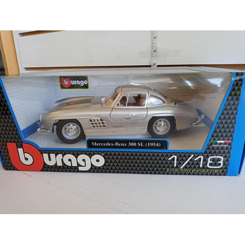 241 - Burago Mercedes 300 SL 1954 Gullwing Model Car, Boxed & Mint