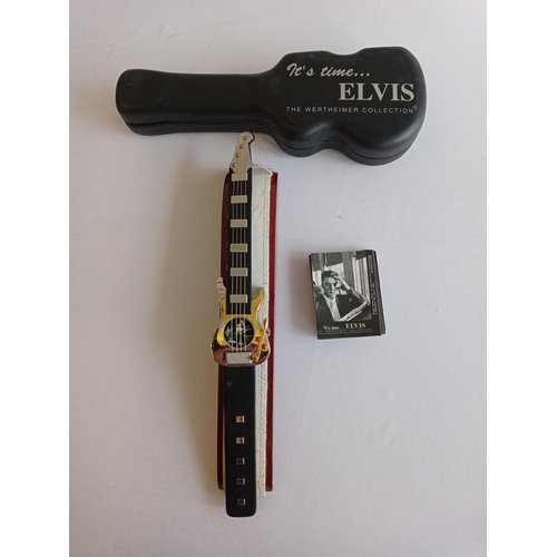 29 - It's Time Elvis, The Wertheimer Collection Guitar Wrist Watch. Mint & Boxed with Certificate