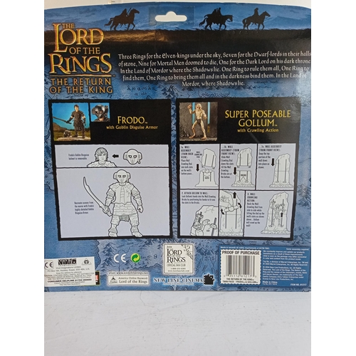 299 - Lord of the Rings Frodo with Goblin Disguise Armour & Super Poseable Gollum Figures. Boxed & Mint