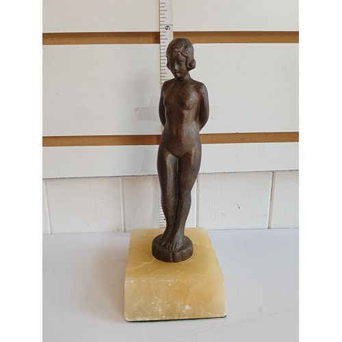 5 - Spelter Nude Lady on Marble Base