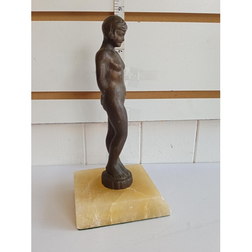 5 - Spelter Nude Lady on Marble Base