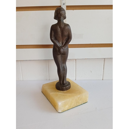 5 - Spelter Nude Lady on Marble Base