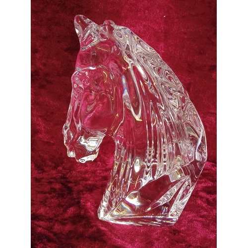 61 - Waterford Crystal Horse's Head Paper Weight. Mint Condition