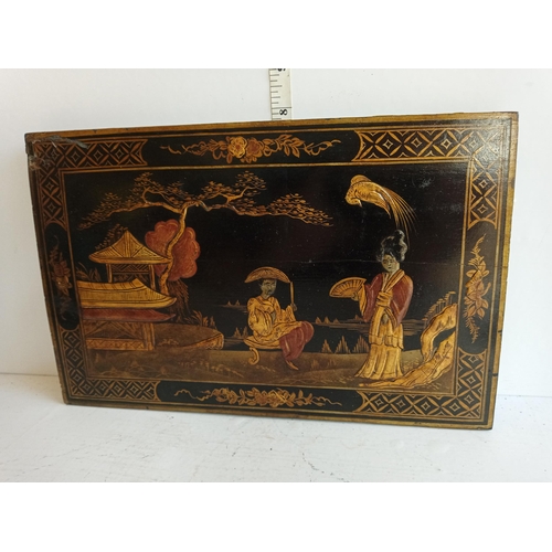 150 - 19th Century Hand Painted Panel Gold Guilt