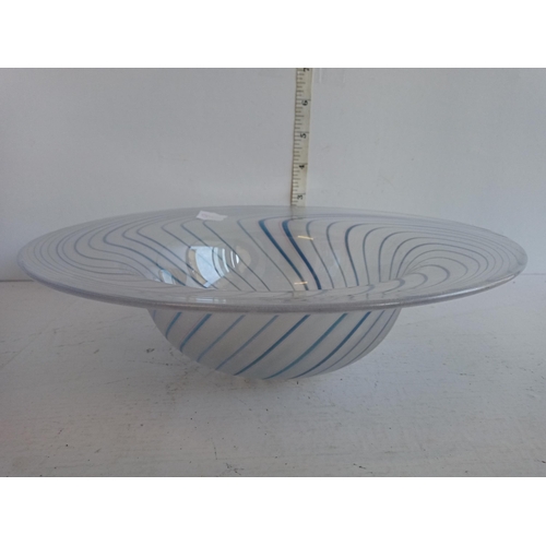 146 - Stunning Hand Blown Swirl Iridescent Bowl