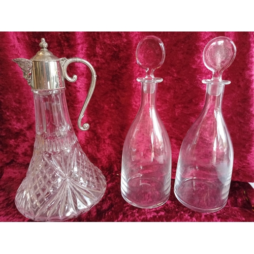 132 - 2 Antique Decanters & a Caraffe