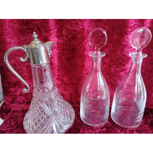 132 - 2 Antique Decanters & a Caraffe