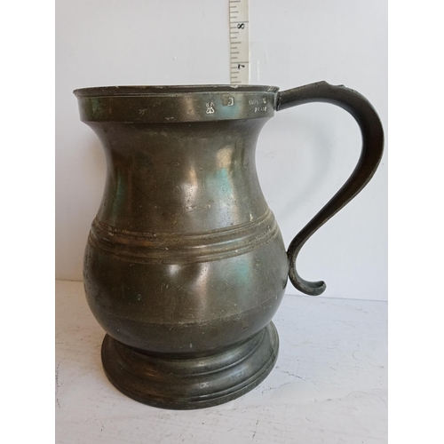 134 - Victorian Quart Pewter Jug