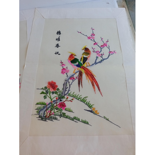 148 - Chinese Embroidery Pictures X 4