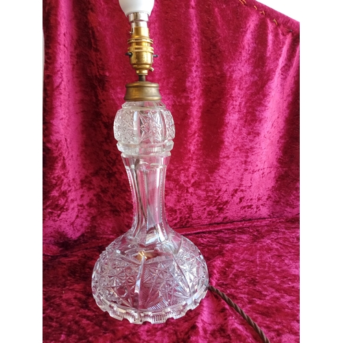 105 - Ornate Crystal Glass Lamp