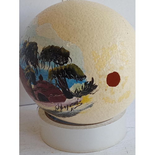 110 - African Hand Painted Ostrich Egg, Signed