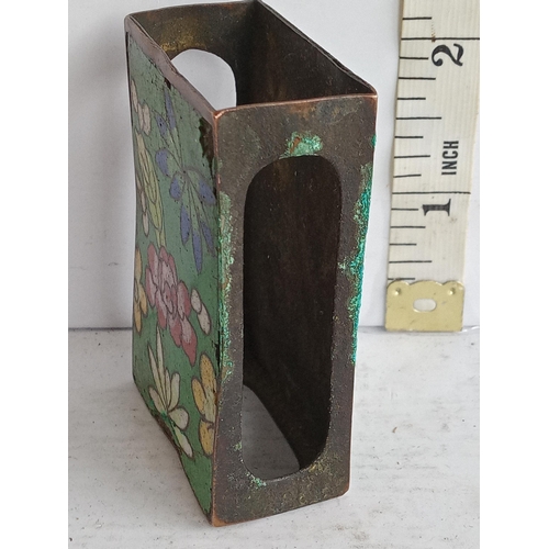 17 - Antique Chinese Cloisonne Match Holder