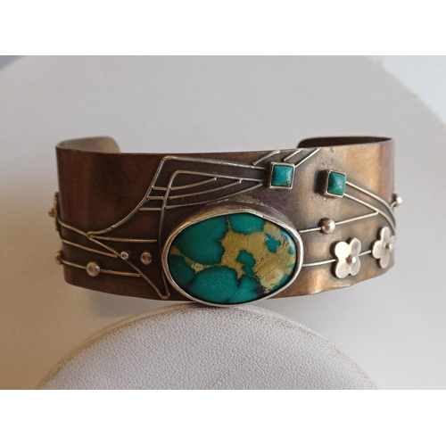 177 - Unusual Arts & Crafts Cuff Bangle