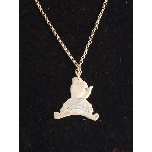 24 - Poo Bear Pendant with Chain (Silver)