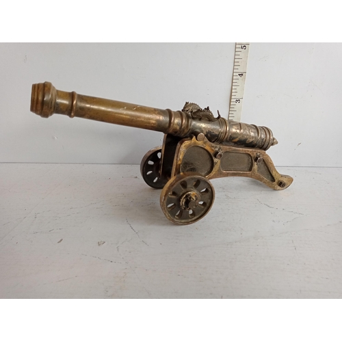 45 - Early Brass Cannon with Fish Decoration