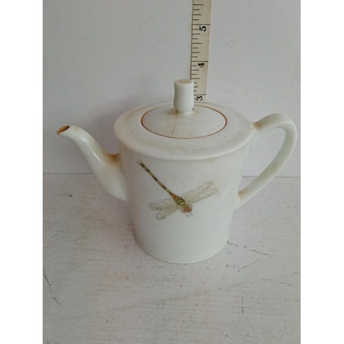 59 - Rare Early 1900's Japanese Dragonfly Tea Pot, Signed