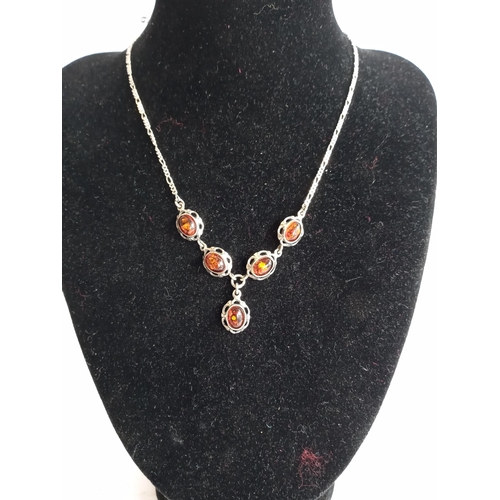 7 - Silver & Amber Necklace