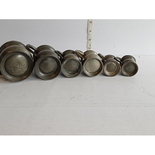 75 - 6 Antique Pewter Measures