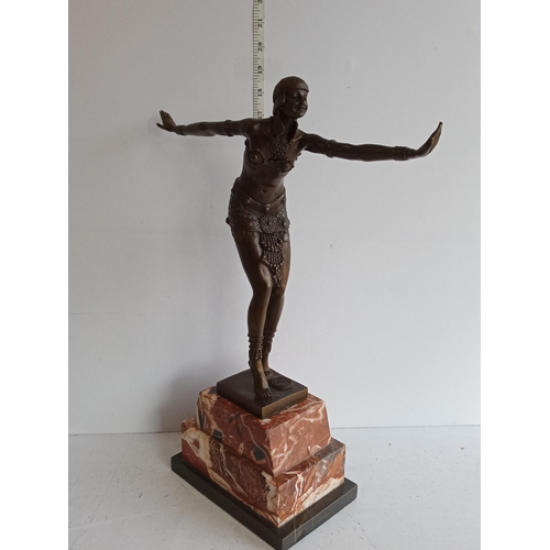 109 - Art Deco Style Bronze Figurine on Marble Base. 

Collection Only