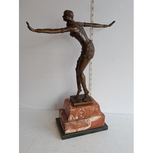 109 - Art Deco Style Bronze Figurine on Marble Base. 

Collection Only