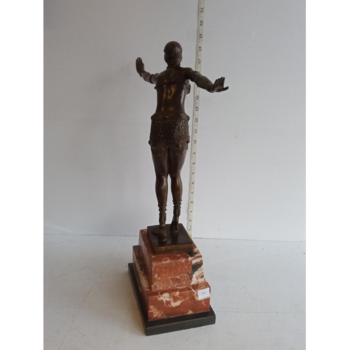 109 - Art Deco Style Bronze Figurine on Marble Base. 

Collection Only