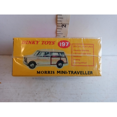 25 - Classic Dinky Models Morris Mini Traveller, No 197.  Boxed & Mint with Certificate