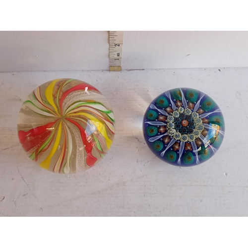 264 - 2 Glass Paper Weights